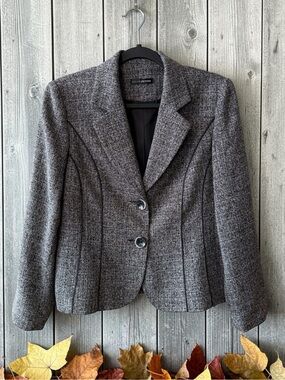 Studio Petites Vintage Grey/Black Tweed Blazer Jacket